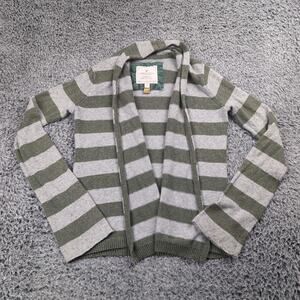 American Eagle Sweater Women Small Green Gray Cardigan Knit Classiccore Mom